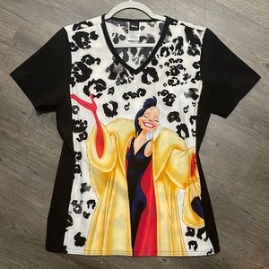 Disney Scrub Top Women Small